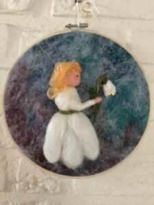 wolschilderij sneeuwklokje